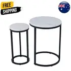 Set of 2 Soho Side Tables Marble Round Nesting Coffee Table / bedroom