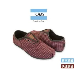 TOMS 格紋綁帶休閒鞋 男款 10003487DKRED （紅）