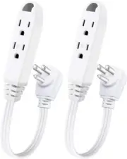 - 1 Feet 3 Outlet Extension Cord 2 Pack - Triple Wire Grounded Multi Outlet,