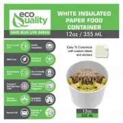 12oz Disposable White Paper Soup Containers Ice-Cream Paper Cups Yogurt Froyo
