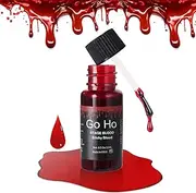 Go Ho Stage Fake Blood Makeup,Realistic Sticky Edible Washable Fake Blood for Eyes Drips Teeths Mouth Nose Bleeds,For Halloween Cosplay SFX Zombie Vampire Special Effects Makeup,0.5 oz,Bright