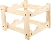 Modern Wooden Wine Rack Countertop Wine Organizer Sturdy Wine Storage Rack Small Wine Bottle Holder Elegant Wine Display for Kitchen