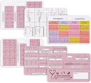 EKG Badge Card EKG Badge Buddy Nursing Reference Interpretation ECG Ruler Measurement Cardiac, Cheat Sheet Nurse Accessories for Work Stemi Telemetry Interpretation 12 Lead ECG Rate Pocket Cards