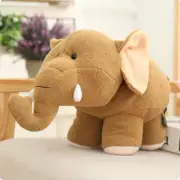 20cm Simulation Elephant Plush Toy Soft Stuffed Cartoon Animal Doll Home Brown
