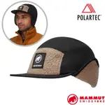 【MAMMUT 長毛象】FLEECE CAP POLARTEC 仿羊羔絨保暖鴨舌護耳帽.保暖耳罩.毛絨帽_1191-01400-00732 黑/深沙褐