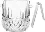 Transparent Glass Ice Bucket with Handle Elegant Ice Storage Barrel for Wine Beer Design for Easy Beverage Visibility Modern Bar Essential
