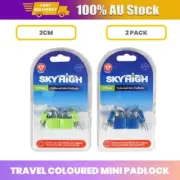 4PCS Coloured Mini Padlock with 2 Key Travel Tiny Suitcase Lock Luggage Bag
