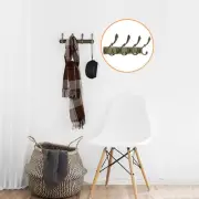 Dual Wall Hook Stainless Steel Base 13.6 Inch 4 Hooks Coat Towel Holder Bronze
