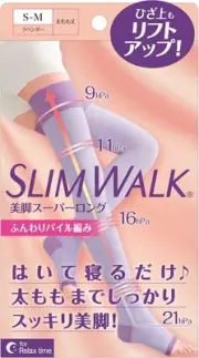 New Pip Slim Walk Super Long Rich Care Socks Color Lavender Size S-M from Japan