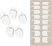 French Tip Nail Strips - Semi Cured Nail Strips | French Press On Nails Kit, French Tip Nail Strips, French Tip Nail Strips, Gel Nail Wraps Works with UV Light for Home Nails