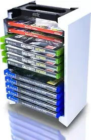 Game Storage Tower – Universal Video Game Storage – Stores 12 Game or Blu-Ray...