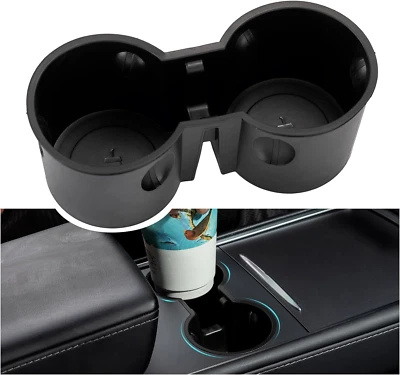 Cup Holder Insert for Tesla Model 3 Y 2021 - 2024 Black Kunist 3/Y