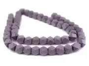 Grey Diamond Cut Natural Wood Beads 15mm Faceted 16 Inch Strand
