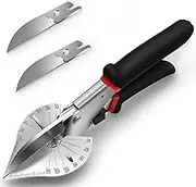 Multi-Angle Miter Shears - Adjustable 45°-135° Angular Trim Cutter Tool for Soft Wood, Plastic & PVC Molding, Shoe Molding with Replacement Blades, Heavy Duty Miter Scissors for DIY Carpentry