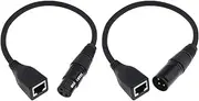 VGOL 2pcs XLR 3 Pin Female&Male to RJ45 Female Adapter Converter Extension Cable Connector Cord XLR Adapter Cable LED Controller Converter Cable 30CM