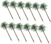 12pcs Simulation Tree Mini Tree Ornament Micro Landscape Adornment Artificial Tree Simulation Miniature Plant Tree Model Tree Decoration Landscape Decoration Plastic Green