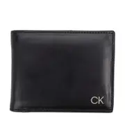 Calvin Klein 男士皮夾 短夾 素面真皮 男夾 皮夾 短夾 錢包 C97005 黑色CK(現貨)