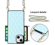 ZY Cross body Lanyard Cover for iPhone 13 Case - Mint