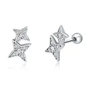 Silver plating Sparkling Star Meteor Stud Earrings for Women Fashion Jewelry