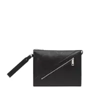Fendi Shadow Diagonal Zipped Clutch Bag One size black