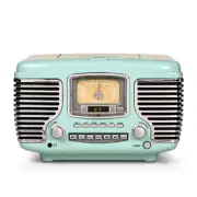 Crosley Aqua Blue Corsair Retro AM/FM Radio CD Player Full Range Stereo Speaker
