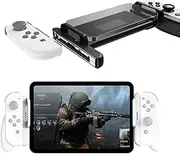 Phistone Switch Joycon Controller Holder for Mobiles and Tablets | Enhance Your Mobile Gaming with a Comfortable & Adjustable Grip | Compatible with Android/iOS/iPhone/iPad(Supports 12-25CM) (White).