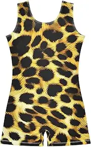[ODAWA] Leopard Print Girls Leotard Gymnastics Kid Tumbling Dance Outfit Gymnastic Clothes for Girls 2-10T
