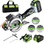 20V Cordless Mini Circular Saw, 4-1/2" Compact Wireless Circular Saw 4.0Ah Batte