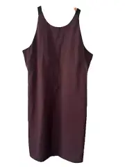 Athleta Whirlwind Racerback Tank Dress Maroon Burgundy Built in Bra XL 138800