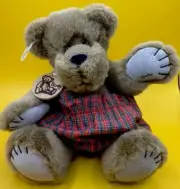 Applause Bonita Bear #38539 Tessica Teddy Bear Red Christmas Plaid Doll Plush