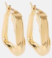 [Bottega Veneta] Bottega Veneta Twist Triangle 18kt gold-plated silver hoop earrings One Size gold