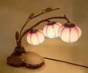 Paper Shade Lantern Table Decor Accent Bedroom Bedside Touch Art Deco Lamp Light