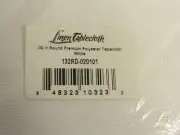 LinenTablecloth 132" Round Premium Polyester Tablecloth White, LTC-132RD020101