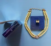 Vintage Avon 2005 Pearlesque Choker Necklace Earrings President's Award Lady VTG