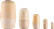 SinChic Russian Matryoshka Dolls, 5 pcs Wooden Nesting Dolls DIY Blank Wood Russian Dolls for Make Your Own Boys Girls Gift Decorations