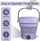 8L Mini Capacity Portable Foldable Washing Machine With Draining Basket Washing