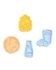 Cookie jar cutter Stamp Cookie Milk Cookie Monster style chocolate chips glass