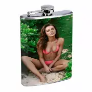 Hawaiian Girls D9 Flask 8oz Stainless Steel Hip Drinking Whiskey