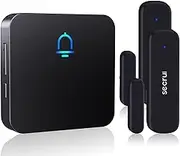 SECRUI Door Chime, Wireless Door Alarm Sensor with 500ft Range 32 Chimes Adjustable Volume Mute Mode LED Indicators – Door Ringer for Opening – Door Open Alert with 2 sensors-Black