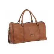 Pierre Cardin Smooth Leather Overnight Bag - Cognac