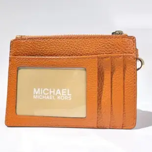 Michael Kors 橘色荔枝皮革紋手拿/鑰匙零錢包