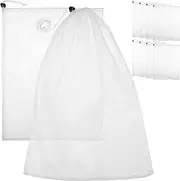 Mikinona 10Pcs Polyester Mesh Drawstring Bags for Travel Clothes Sports Equipment Storage Pouches with Sliding Cord Lock for Organizing Produce