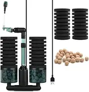 Ruyuds Fish Tank Electric Sponge Filter, Aquarium Silent Filter, Physical and Biochemical Oxidation Triple Filter, Protect Small Fish and Shrimp, Suitable for Freshwater Fish Tank.