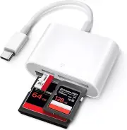 USB C Memory Card Adapter for SD, microSD, CF 3 Slot Memory Card Reader