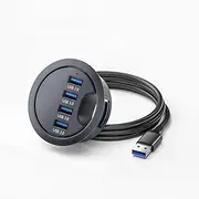 ChenYang USB 3.0 Flush Mount Desktop HUB,4 USB 3.0 Port HUB Grommet Hole 2.36"(60mm)