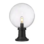 Z-Lite Laurent 1 Light 16" Outdoor Pier Mount, Black/Clear - 599PHB-553PM-BK