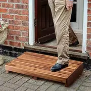 TINAMO Step Stool for Elderly, Half Wooden Riser Step Stool for Bedside, Bathroom, Kitchen and Outdoor High Steps (Acacia, Large) 111111111111111111111111111111111111111111111111111111111111