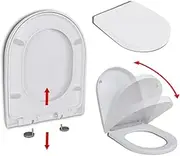 Soft-Close Toilet Seat with Quick-Release Design White Square Hardware Accessories