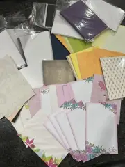 Papercraft Supply Lot. Papers, Envelopes, Card - Junk journal Etc