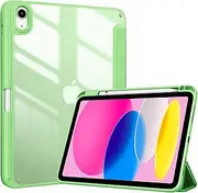ProCase for iPad (A16) 11th Generation 11 Inch 2025/10th Generation 10.9 Inch 2022 Case with Pencil Holder, Hybrid iPad 11 10 Case with Clear Back, Supports Auto Wake/Sleep -Green